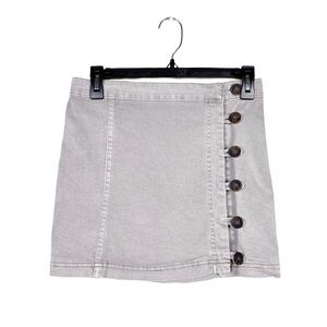 Altar'd State Slate Twill Side Buttons Stretch Straight Mini Skirt 
Size S